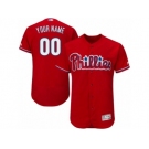 Men's Majestic Philadelphia Phillies Customized Red Flexbase Authentic Collection MLB Jersey