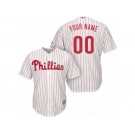 Women's Majestic Philadelphia Phillies Customized Replica White Red Strip Home Cool Base MLB Jersey