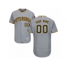 Men's Majestic Pittsburgh Pirates Customized Grey Flexbase Authentic Collection MLB Jersey