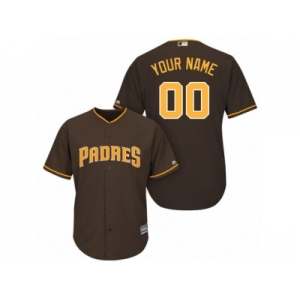 Women's Majestic San Diego Padres Customized Replica Brown Alternate Cool Base MLB Jersey