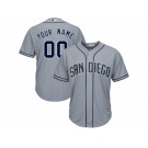 Youth Majestic San Diego Padres Customized Replica Grey Road Cool Base MLB Jersey