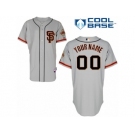 Women's Majestic San Francisco Giants Customized Replica Grey Road 2 Cool Base MLB Jersey