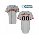 Women's Majestic San Francisco Giants Customized Replica Grey Road Cool Base MLB Jersey