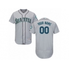 Men's Majestic Seattle Mariners Customized Grey Flexbase Authentic Collection MLB Jersey