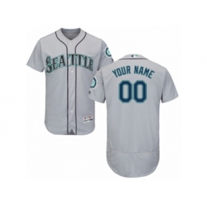 Men's Majestic Seattle Mariners Customized Grey Flexbase Authentic Collection MLB Jersey