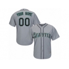 Women's Majestic Seattle Mariners Customized Replica Grey Road Cool Base MLB Jersey