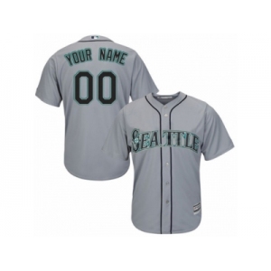 Youth Majestic Seattle Mariners Customized Replica Grey Road Cool Base MLB Jersey