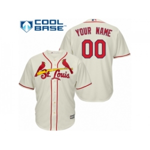 Women's Majestic St. Louis Cardinals Customized Replica Cream Alternate Cool Base MLB Jersey