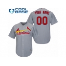 Youth Majestic St. Louis Cardinals Customized Replica Grey Road Cool Base MLB Jersey