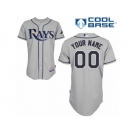 Youth Majestic Tampa Bay Rays Customized Authentic Grey Road Cool Base MLB Jersey