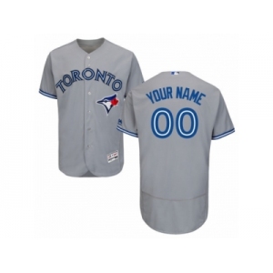 Men's Majestic Toronto Blue Jays Customized Grey Flexbase Authentic Collection MLB Jersey