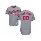 Men's Majestic Washington Nationals Customized Grey Flexbase Authentic Collection MLB Jersey