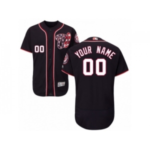 Men's Majestic Washington Nationals Customized Navy Blue Flexbase Authentic Collection MLB Jersey