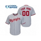 Women's Majestic Washington Nationals Customized Replica Grey Road Cool Base MLB Jersey