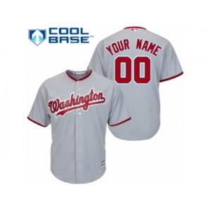 Women's Majestic Washington Nationals Customized Replica Grey Road Cool Base MLB Jersey