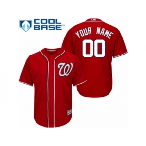 Women's Majestic Washington Nationals Customized Replica Red Alternate 1 Cool Base MLB Jersey