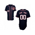 Youth Majestic Washington Nationals Customized Replica Navy Blue Alternate 2 Cool Base MLB Jersey