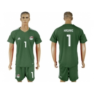 Egypt #1 Hadari Army Green Goalkeeper Soccer Country Jersey