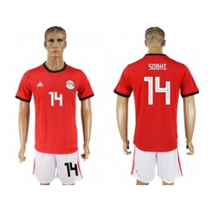 Egypt #14 Sobhi Red Home Soccer Country Jersey