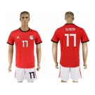 Egypt #17 Elneny Red Home Soccer Country Jersey