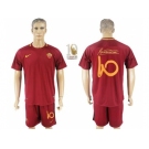 Roma #10 Totti Red Retire Soccer Club Jersey