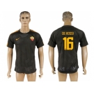 Roma #16 De Rossi Sec Away Soccer Club Jersey