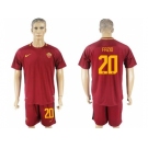 Roma #20 Fazio Red Home Soccer Club Jersey