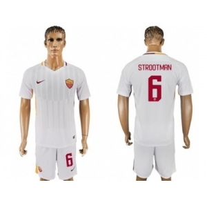 Roma #6 Strootman Away Soccer Club Jersey