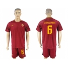 Roma #6 Strootman Red Home Soccer Club Jersey