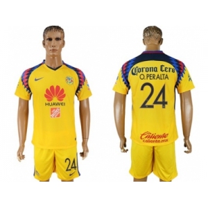 America #24 O.Peralta Sec Away Soccer Club Jersey