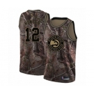 Youth Atlanta Hawks #12 De'Andre Hunter Swingman Camo Realtree Collection Basketball Jersey