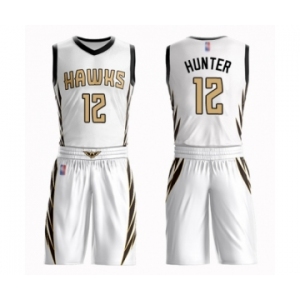 Youth Atlanta Hawks #12 De'Andre Hunter Swingman White Basketball Suit Jersey - City Edition