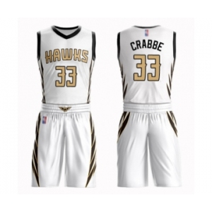 Youth Atlanta Hawks #33 Allen Crabbe Swingman White Basketball Suit Jersey - City Edition