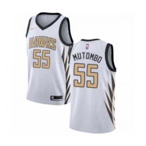 Youth Nike Atlanta Hawks #55 Dikembe Mutombo Swingman White NBA Jersey - City Edition