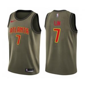 Youth Nike Atlanta Hawks #7 Jeremy Lin Swingman Green Salute to Service NBA Jersey