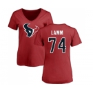 NFL Women's Nike Houston Texans #74 Kendall Lamm Red Name & Number Logo T-Shirt