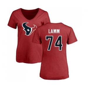 NFL Women's Nike Houston Texans #74 Kendall Lamm Red Name & Number Logo T-Shirt
