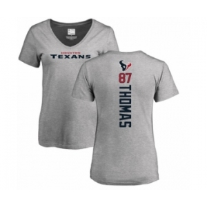 NFL Women's Nike Houston Texans #87 Demaryius Thomas Ash Backer T-Shirt