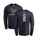 NFL Nike Houston Texans #20 Justin Reid Navy Blue Backer Long Sleeve T-Shirt