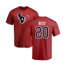 NFL Nike Houston Texans #20 Justin Reid Red Name & Number Logo T-Shirt