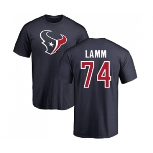 NFL Nike Houston Texans #74 Kendall Lamm Navy Blue Name & Number Logo T-Shirt