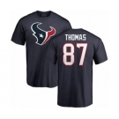 NFL Nike Houston Texans #87 Demaryius Thomas Navy Blue Name & Number Logo T-Shirt