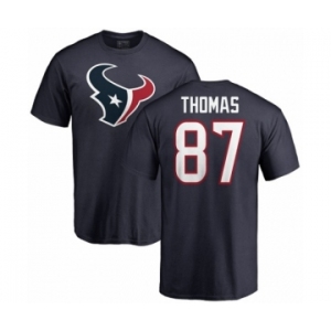NFL Nike Houston Texans #87 Demaryius Thomas Navy Blue Name & Number Logo T-Shirt