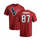NFL Nike Houston Texans #87 Demaryius Thomas Red Name & Number Logo T-Shirt