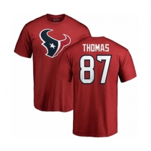 NFL Nike Houston Texans #87 Demaryius Thomas Red Name & Number Logo T-Shirt