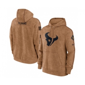 Men's Houston Texans 2023 Brown Salute to Service Pullover Hoodie