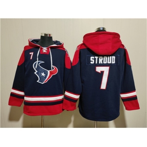 Men's Houston Texans #7 C.J. Stroud Navy Ageless Must-Have Lace-Up Pullover Hoodie