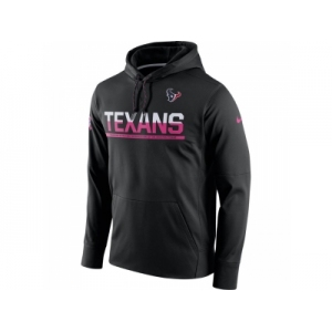 Men's Houston Texans Black Breast Cancer Awareness Circuit Performance Pullover Hoodie