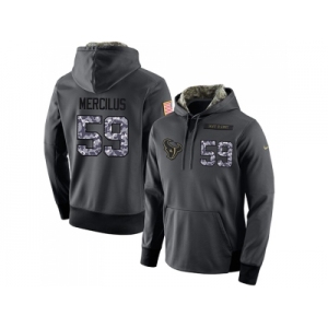 NFL Men's Nike Houston Texans #59 Whitney Mercilus Stitched Black Anthracite Salute to Service Player Performance Hoodie
