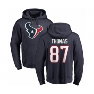 NFL Nike Houston Texans #87 Demaryius Thomas Navy Blue Name & Number Logo Pullover Hoodie